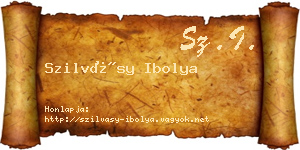 Szilvásy Ibolya névjegykártya